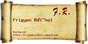 Frigyes Ráhel névjegykártya